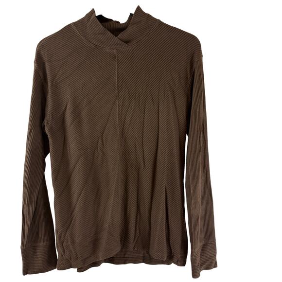 Haven Well Within Ribbed Mock Neck Knit Sweater Brown Size Large - Picture 1 of 5